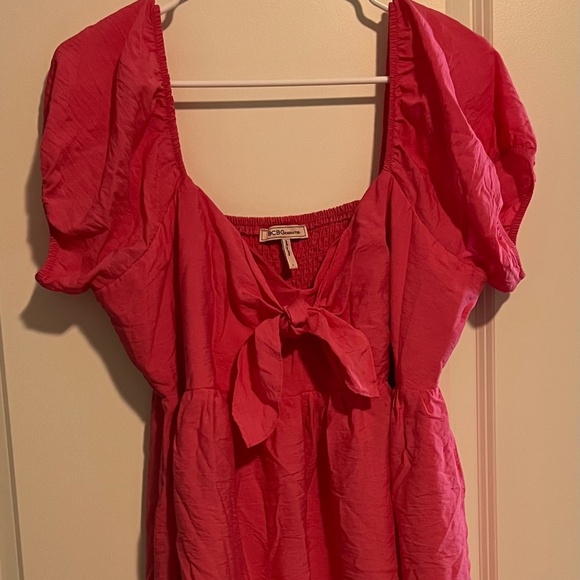 Hot Pink BCBG Tie Front Summer Dress - Picture 1 of 2